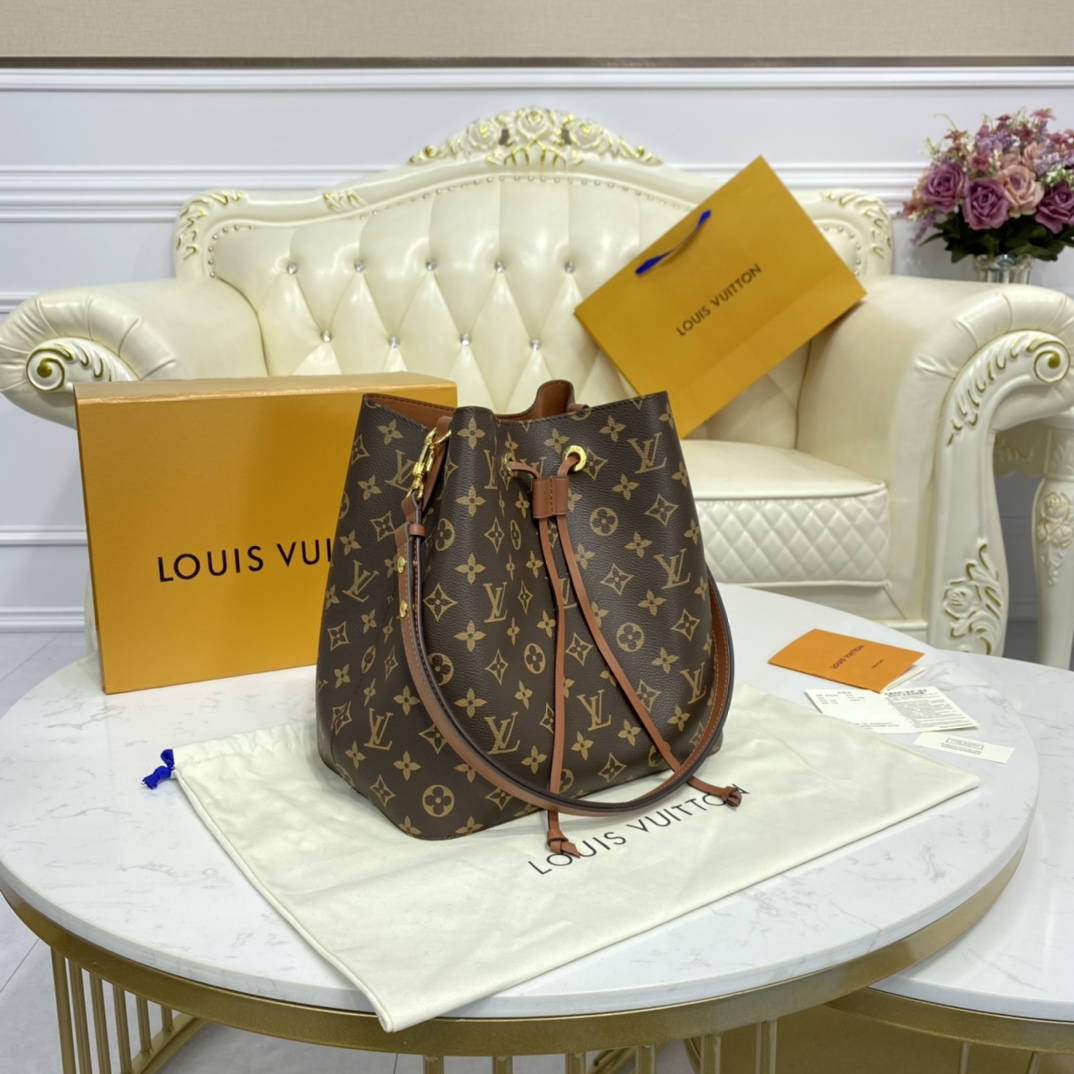 Louis Vuitton NEONOE MM Bucket Bag Monogram M44887 Caramel